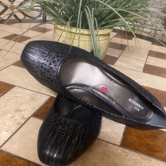 Ros Hommerson  tina black metallic pump workwear casual size 10WW New - Picture 7 of 11